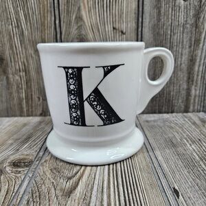 Anthropologie White Monogram ‘K’ Mug
